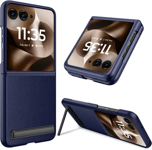 Vista 10 de NINKI Funda para Motorola Razr 2025/2024 con función atril y protector de pantalla, funda delgada de cuero a prueba de caídas Razr60 para Motorola