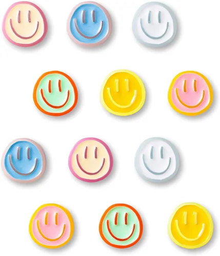 Vista 9 de Mymazn Imanes para refrigerador, imanes lindos para refrigerador, 12 piezas de imanes coloridos para pizarra, gabinete, casillero, imanes