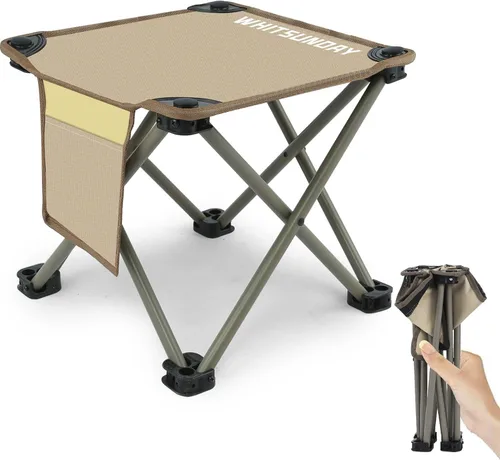 Vista 10 de Whitsunday Taburete plegable, taburete plegable portátil de 12.6 pulgadas para camping, pesca, senderismo, jardinería y playa, color negro, 1 unidad