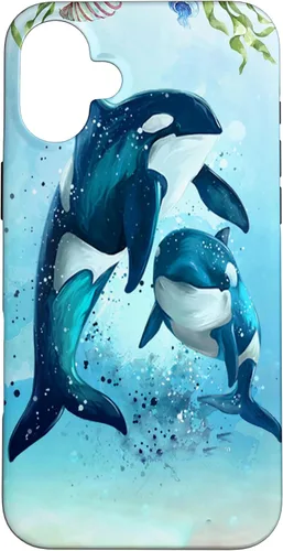 Vista 22 de iPhone 16 Orca Whales Animal Nature Case Men Women Boys Girls Orca Case