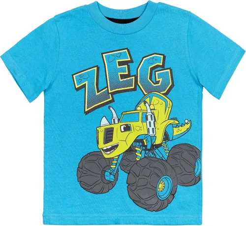 Vista 4 de Blaze and the Monster Machines Pickle Crusher Blaze Stripes Zeg Stripes - Paquete de 3 camisetas para niños pequeños a niños pequeños