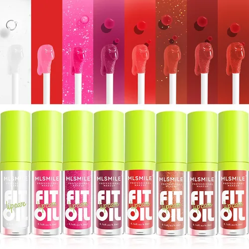Vista 4 de Juego de esmalte de labios de 4 colores, aceite de labios con brillo tintado Conjunto A