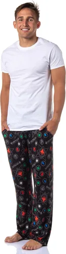 Vista 2 de INTIMO Magic The Gathering - Pantalones de pijama para dormir con símbolos de maná para hombre