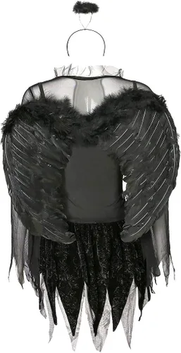 Vista 6 de Halloween Costumes for Women Sexy Dark Angel Cosplay Party Dress See-Through Mesh Knee Length Nightclub Mini Skirt