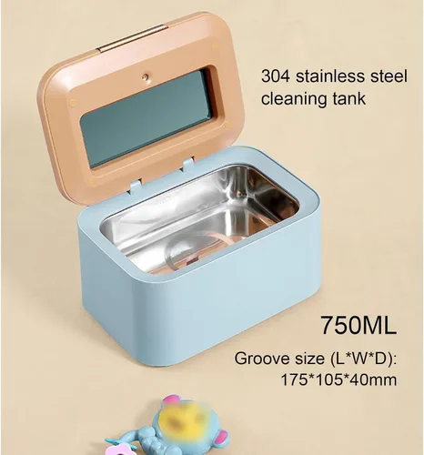 Vista 6 de TXTC Limpiador ultrasónico de joyas de 50 W, limpiador de joyas de plata, máquina limpiadora de gafas, vibración de frecuencia de 46 KHz, limpiador