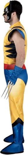 Vista 6 de Disfraz de Wolverine de Marvel para adulto, overol acolchado, garras desmontables, máscara de plástico, disfraz de Halloween, con licencia