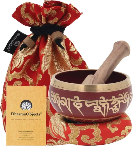 Vista 16 de DharmaObjects Yoga Meditación Buda Cantando Tazón Cojín Mallet Llevar Bolsa Set Regalo