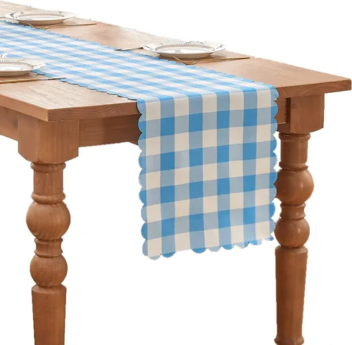 Vista 17 de Mantel rectangular de 70.9 x 55 pulgadas, mantel de cuadros impermeable y reversible, funda de mesa de picnic de mezcla de algodón lavable