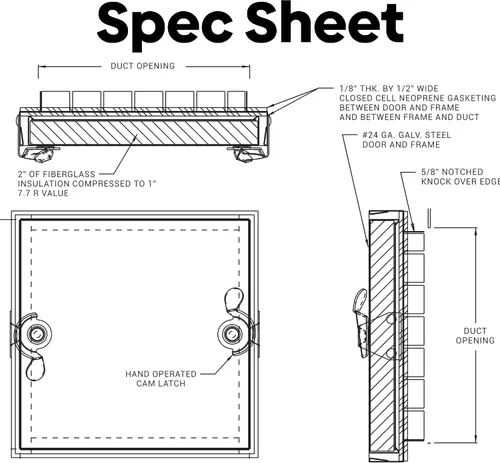 Vista 8 de Best - Panel de acceso a conducto extraíble de 8 x 8 pulgadas con junta de neopreno, puerta de acceso de conducto HVAC con aislamiento de fibra