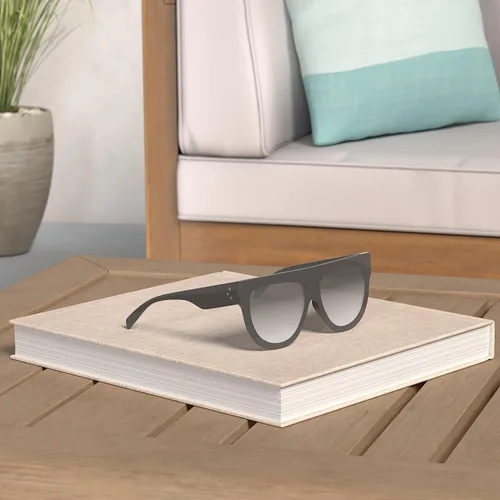 Vista 2 de Gafas de sol de gran tamaño con parte superior plana para mujer, diseño cuadrado grande, retro, gafas de sol