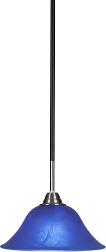 Vista 207 de Toltec Lighting Paramount - Mini colgante de 1 luz en acabado negro mate con cristal de arte perla de 7 pulgadas y estilo negro