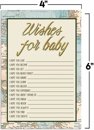 Vista 4 de Amanda Creation Adventure Awaits Baby Wishes Cards 20, 4 x 6 pulgadas, gran recuerdo y actividad divertida para baby showers, deseos para recuerdos
