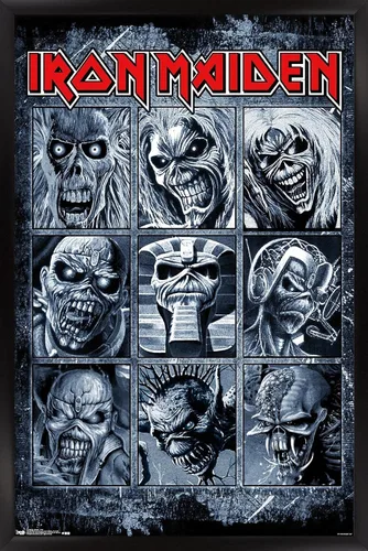 Vista 7 de Trends International Iron Maiden - Grid Wall Poster, 14.725" x 22.375", Barnwood Framed Version