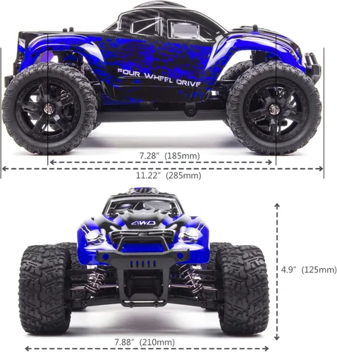 Vista 6 de Cheerwing 1:16 escala todo terreno RC coche, 40KM/H de alta velocidad 4WD control remoto Monster Truck, 4X4 Off-Road Truck