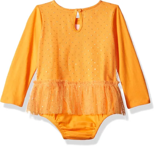 Vista 2 de Mud Pie Bebé Niñas Halloween Malla Tutu Calabaza Crawler