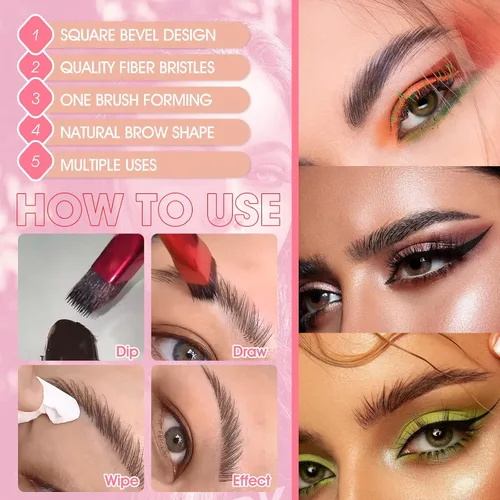 Vista 5 de 2 brochas multifunción para cejas que hacen que el cabello se parezca a trazos en absoluto, cepillo de contorno de cejas corrector de cejas