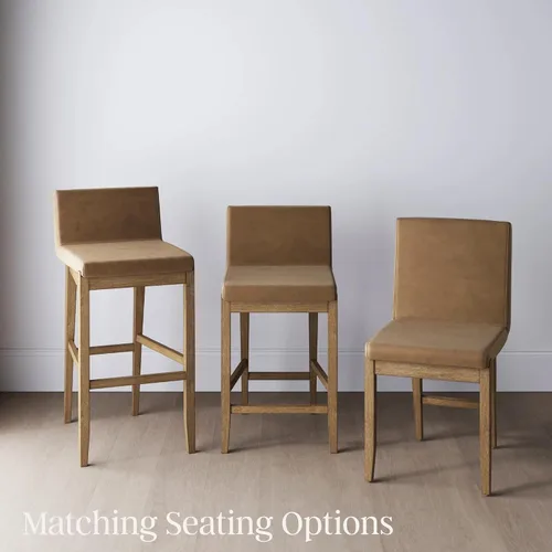 Vista 9 de Nathan James Gracie - Silla de comedor moderna con cojín, silla de comedor tapizada con marco de madera maciza, color marrón claro, juego de 2