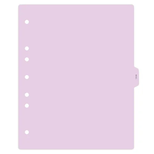 Vista 24 de Carstens - Heavy Duty Misc. Records Plastic Ring Binder Dividers, Side Tab, 1/9 Cut, Tab 5 Position, US Letter, Case of 50, (2616-59CS) - Ideal