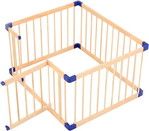 Vista 14 de Jolan Corralito de madera para bebés, fácil de instalar y quitar, corralito de seguridad para niños pequeños con puerta, cerca de centro