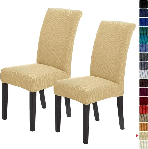 Vista 76 de Juego de 2 fundas para sillas de comedor, fundas elásticas para sillas de comedor, fundas para sillas de cocina de jacquard texturizadas, decoración