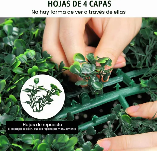 Vista 5 de VEVOR 2 bolas artificiales de 16 pulgadas, bolas de boj de imitación de 4 capas, bolas decorativas de plantas sintéticas verdes para todo el año