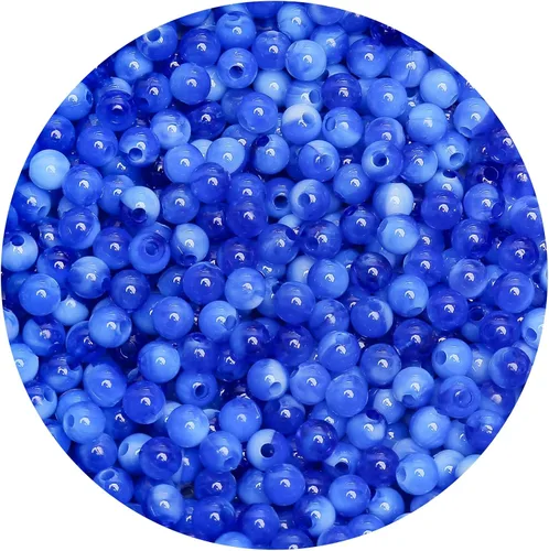 Vista 52 de BONNY BOXX 2000 piezas 4 mm cuentas redondas de acrílico de zafiro suave, bolas de plástico de chicle de burbujas, cuentas gruesas de bolas