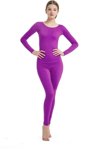 Vista 29 de Full Bodysuit Mono de una pieza para mujer de manga larga, de lycra, estilo zentai Negro