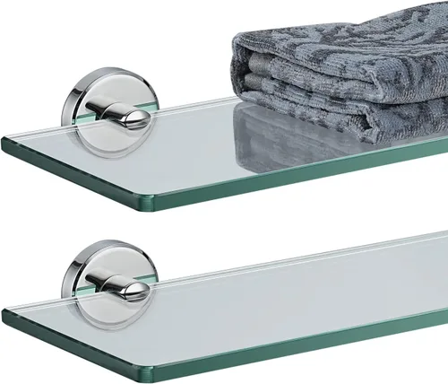 Vista 30 de JQK Pequeños estantes flotantes de vidrio negro, repisas de exhibición de 4 pulgadas para pared, mini decoración, sala de estar, dormitorio, baño