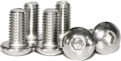Vista 2 de 100 piezas M4-0.70 x 6 mm Tornillos de cabeza de botón con casquillo hexagonal, acero inoxidable 18-8, llave hexagonal Allen, ISO 7380