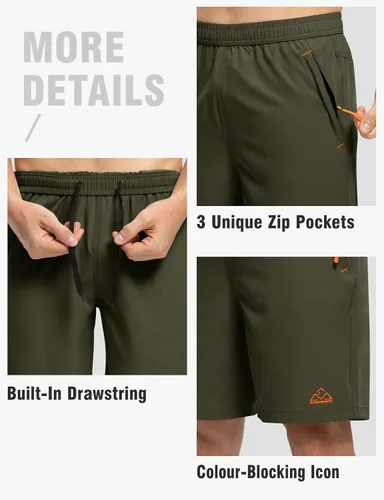 Vista 4 de TBMPOY Pantalones cortos de senderismo para hombre de 7 pulgadas, de secado rápido, atléticos, gimnasio, deportes al aire libre, entrenamiento