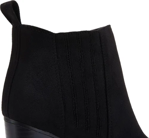 Vista 3 de Botines de tacón de bloque medio apilados con punta puntiaguda para mujer
