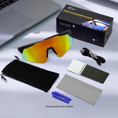 Vista 8 de Lentes de ciclismo inteligentes para hombres y mujeres – Gafas de sol Bluetooth con protección UV400, altavoces de oreja abierta, micrófono