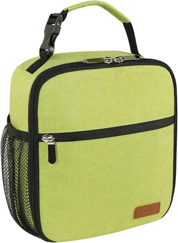 Vista 16 de Femuar Bolsa de almuerzo para hombres, mujeres y adultos, pequeña para oficina, trabajo, picnic, bolsa de almuerzo portátil reutilizable, color negro