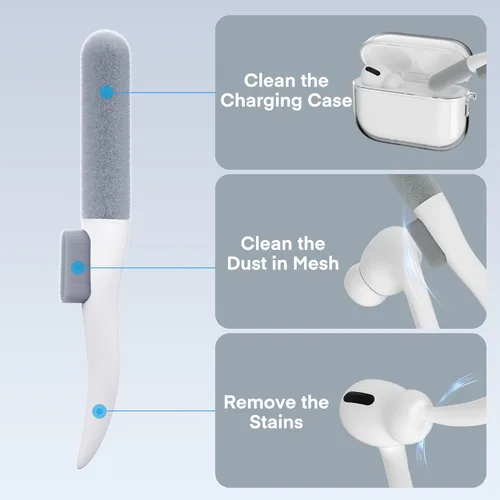 Vista 7 de Valkit Funda transparente para Airpods Pro 3 con kit limpiador Funda de TPU suave para Airpods Pro 3 generación Funda protectora a prueba