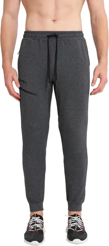 Vista 7 de BROKIG Men's Joggers Tapered Athletic Pants Double Zipper Pockets Slim Fit Workout Sweat Pants Casual Gym Running Bottom