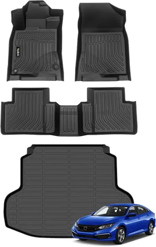 Vista 172 de Tapetes de piso para todo clima y forro de carga con respaldo para Chevrolet Suburban de 7 asientos 2021-2025 / GMC Yukon XL de 7 asientos