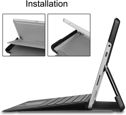 Vista 8 de Gylint Funda para Surface Go 4 2023 /Go 3 2021 /Go 2 2020 /Surface Go 2018, funda inteligente de piel delgada con soporte para lápiz para Microsoft