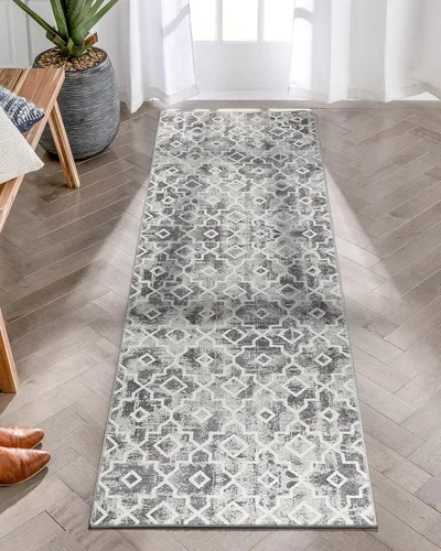 Vista 16 de Moynesa Alfombra marroquí lavable de 2 x 3 pulgadas, pequeña, azul, para cocina, baño, suave, antideslizante, de pelo bajo, moderna, geométrica
