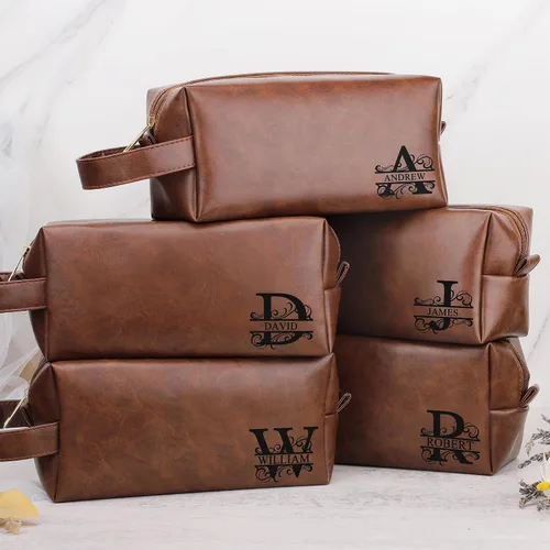 Vista 3 de Bolsa de Aseo Personalizada con Nombre Regalos para Hombres, Aniversario Navidad San Valentín Día del Padre Cumpleaños Regalos para Esposo Papá