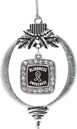 Vista 153 de Inspired Silver - Adorno con dije de reina de rodillo - Adornos navideños cuadrados de plata con joyas de circonita cúbica