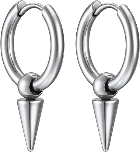 Vista 11 de Richsteel Dangle Earrings for Men,Stainless Steel Silver/Black/Gold plated Pendientes colgantes de oro B3