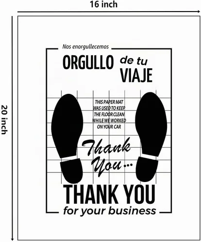 Vista 2 de Alfombrillas de papel blancas para automóvil, 100 almohadillas desechables para vehículos, protector temporal de suelo de automóviles, protector