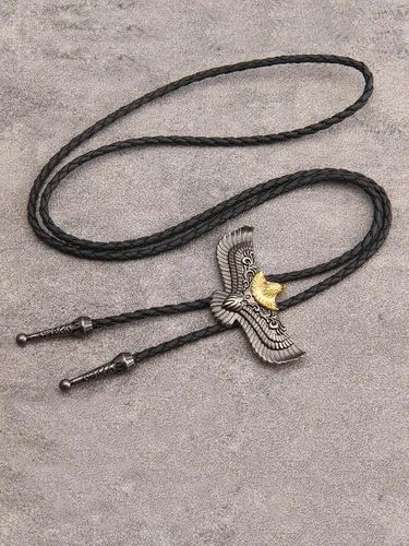 Vista 271 de Jeilwiy Corbata de bolo para hombre, corbata de vaquero occidental, collar de corbata de bolo dorado, corbata de cuero, corbata de Halloween