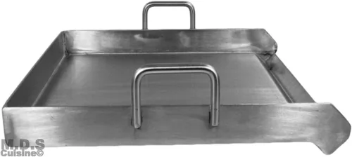 Vista 4 de Plancha Comal Plancha de acero inoxidable de 18 x 16 pulgadas para cocinar con estufa o parrilla al aire libre