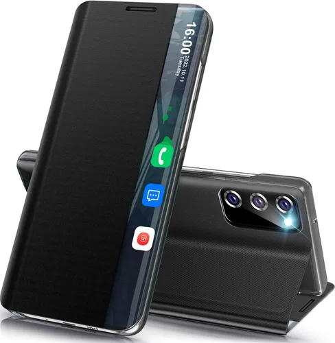 Vista 96 de Funda de teléfono para Samsung Galaxy A16 5G, Clear View Window Funda delgada de lujo para teléfono Galaxy A16 con soporte, funda protectora