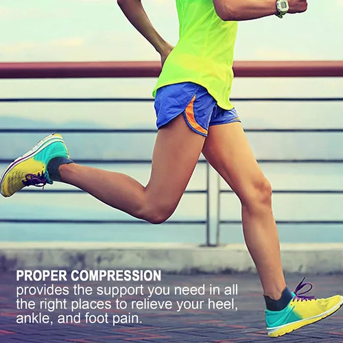 Vista 7 de PAPLUS Ankle Compression Sock for Men and Women 246 Pairs, Low Cut Compression Running Sock with Ankle Support