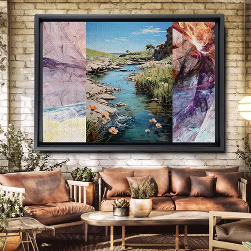 Vista 5 de Vintage print print Landscape Wall Art Print, Nature Framed Large Gallery Art, Minimalist Art (with hanging kit)