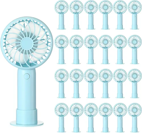 Vista 48 de Tujoe Mini ventilador de mano potente de 3 velocidades, ventilador personal pequeño portátil recargable con base USB para mujeres, maquillaje