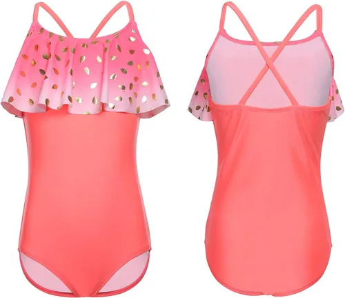 Vista 3 de Dayu Bañador de una pieza para niña con falda de natación