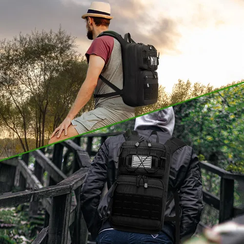 Vista 7 de Mochila de hidratación táctica 1050D con vejiga de agua de TPU de 3 litros, mochila de agua militar Molle perfecta para hombres y mujeres, paquete